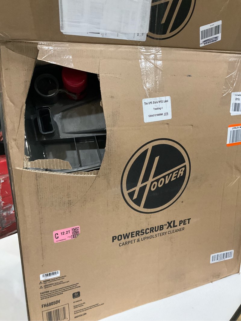 Condition photo showing As Is for hoover powerscrub xl pet carpet cleaner machine, upright shampooer, fh68050, black