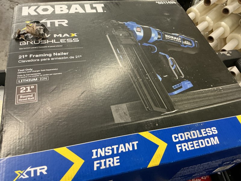 Condition photo showing As Is for kobalt cordless framing nailer