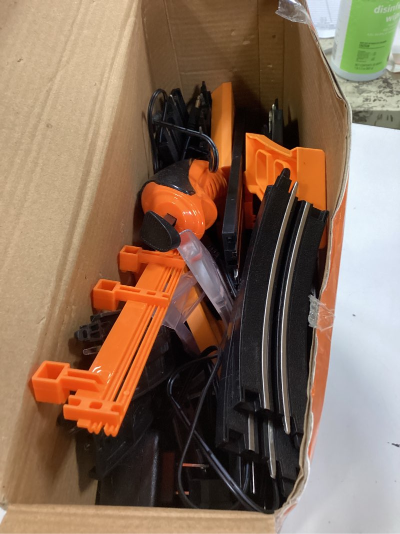 Condition photo showing Good Condition for Slot Car Race Track Sets with 4 Slot Cars, Electric Race Car Track Include Slope Circular Overpass Track, Dual Racing Game Featuring Flash Bridge and Pendulum, Gifts Toys for Boys Kids Age 6 7 8-12 1:64