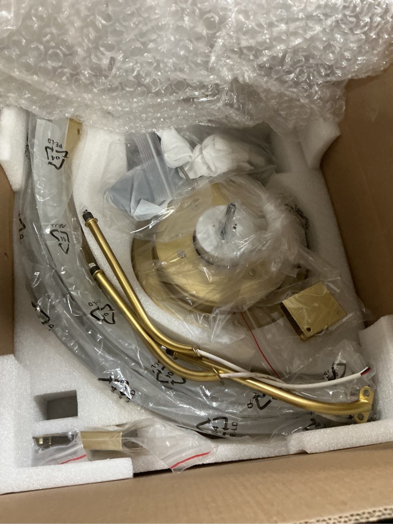 Condition photo showing New/Like New for zmishibo low profile ceiling fans with lights and remote, 20 inch flush mount ceiling fan with light, 3000k-6000k dimmable fandelier led fan light, 6 wind speeds gold ceiling fans for bedroom gold 20 inch