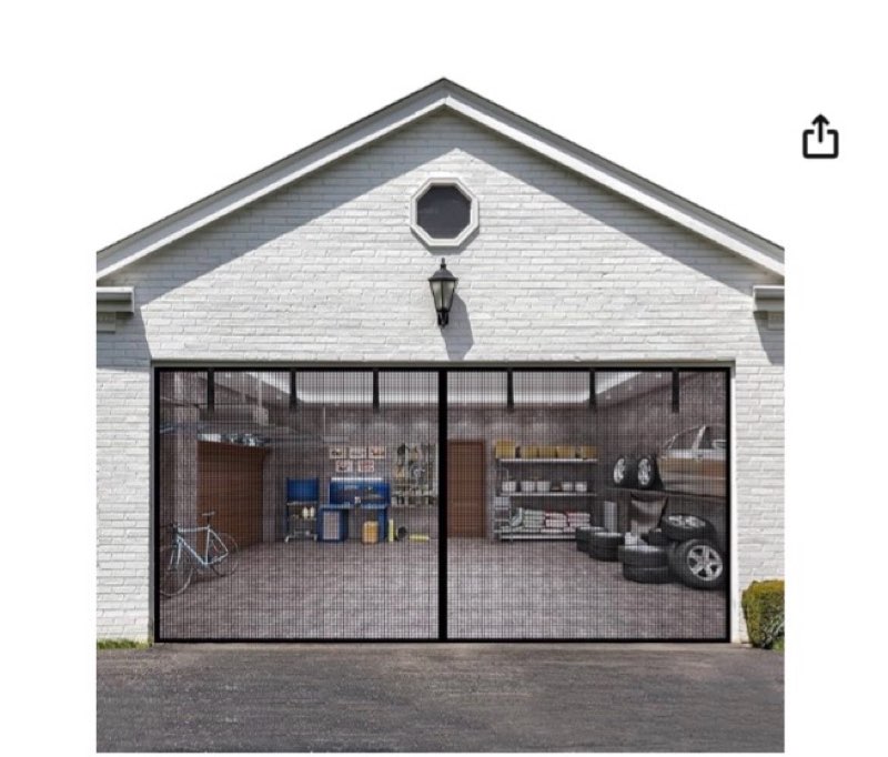garage screen doors for 2 car garage, 16x8 ft magnetic closure heavy duty weighted bottom screen sel