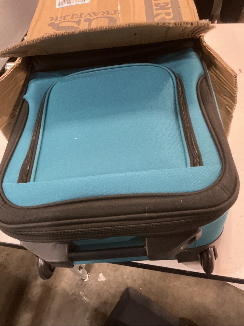Condition photo showing Good Condition for u.s. traveler rio lightweight softside rolling carry-on suitcase, 2-wheel set, teal teal 2-wheel set (21"/14")