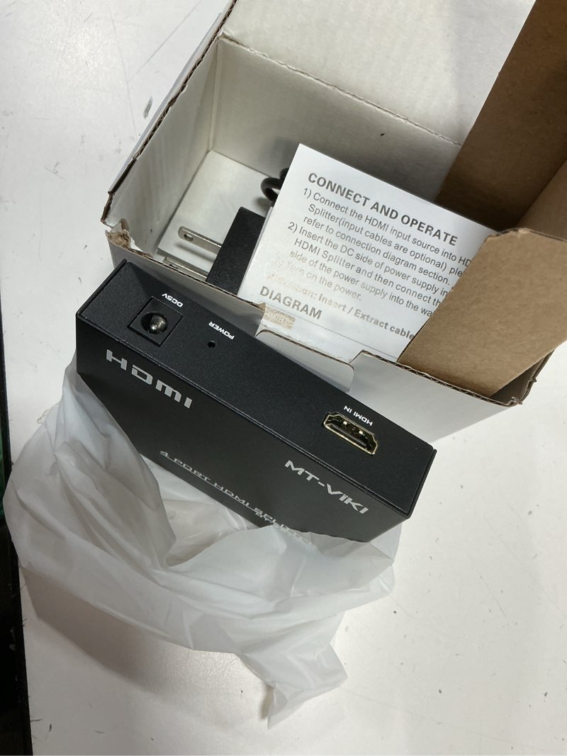 Condition photo showing Good Condition for mt-viki hdmi splitter 1 in 4 out, 1x4 power hdmi splitter 4 ports w/ac adapter, 4kx2k@30hz 3d full hd distributor for ps4 fire stick hdtv