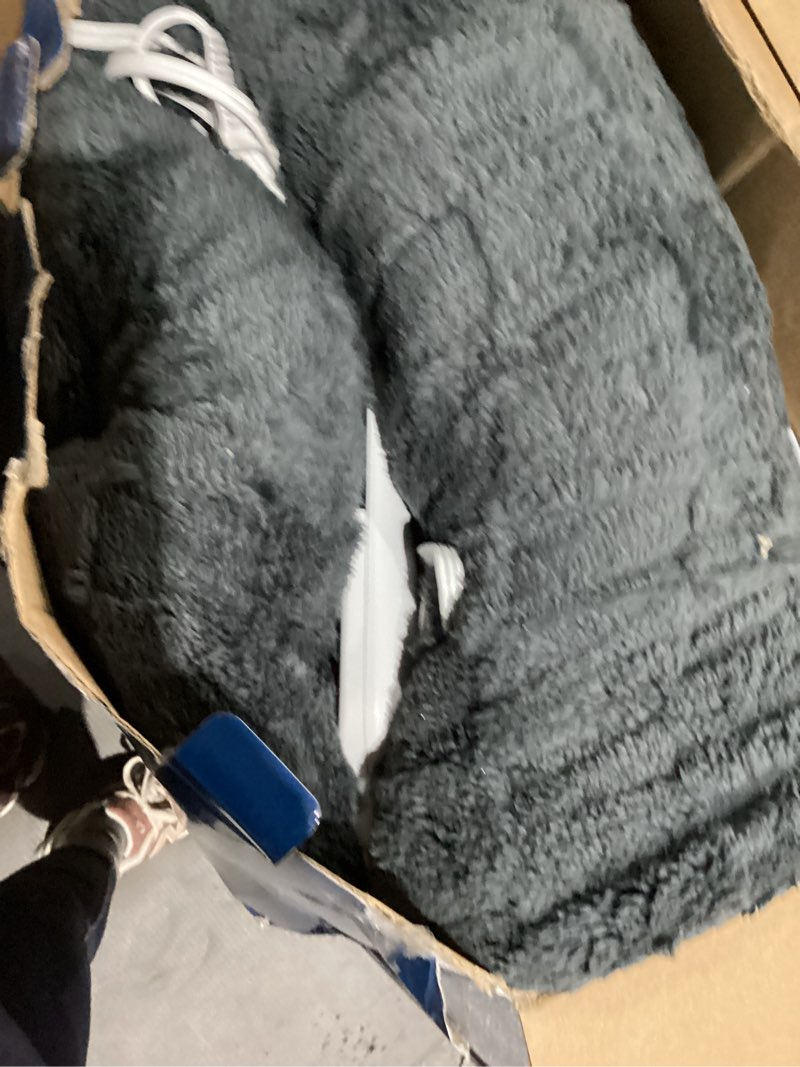 Condition photo showing Good Condition for Electric Heated Throw Blanket - Jacquard Checkered Sherpa 50"x60" Fast Heating Bed Blankets with 6 Heating Levels & 4 Hours Auto Off, Over-Heat Protection ETL, Dark Gray Dark Gray Checkered Throw 50"x60"