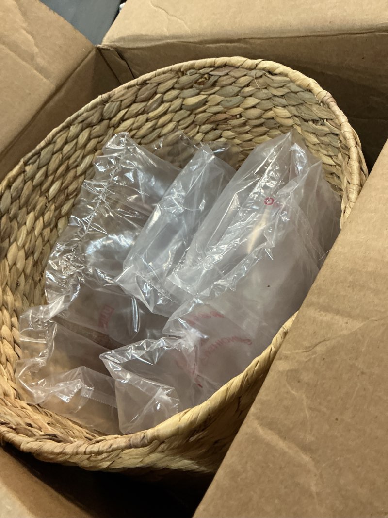 Condition photo showing Good Condition for aspen creative 31630 transitional hardback drum (cylinder) shaped spider construction lamp shade in water hyacinth pattern, 16" wide (16" x 16" x 11") natural