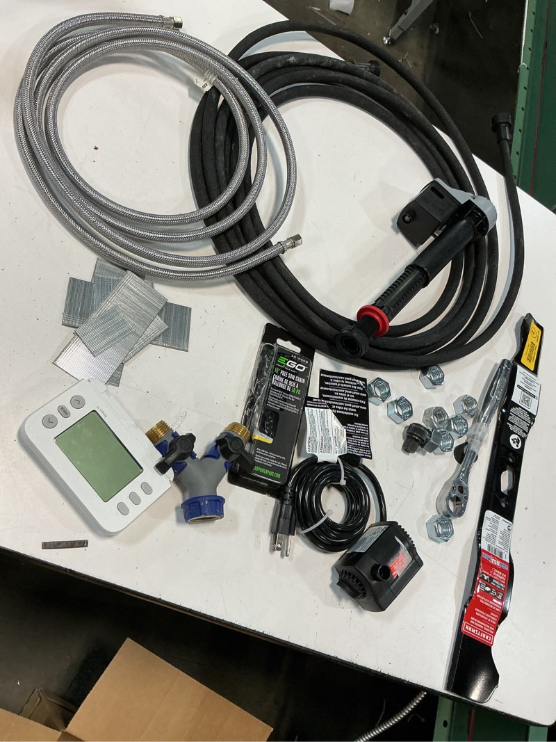 Condition photo showing As Is for assorted home improvement lot (small tools, screw, home accessories, etc.)
