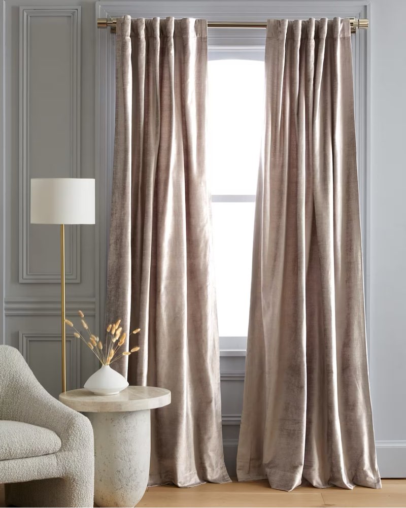 Luster Velvet Curtain 1 pcs color silver 