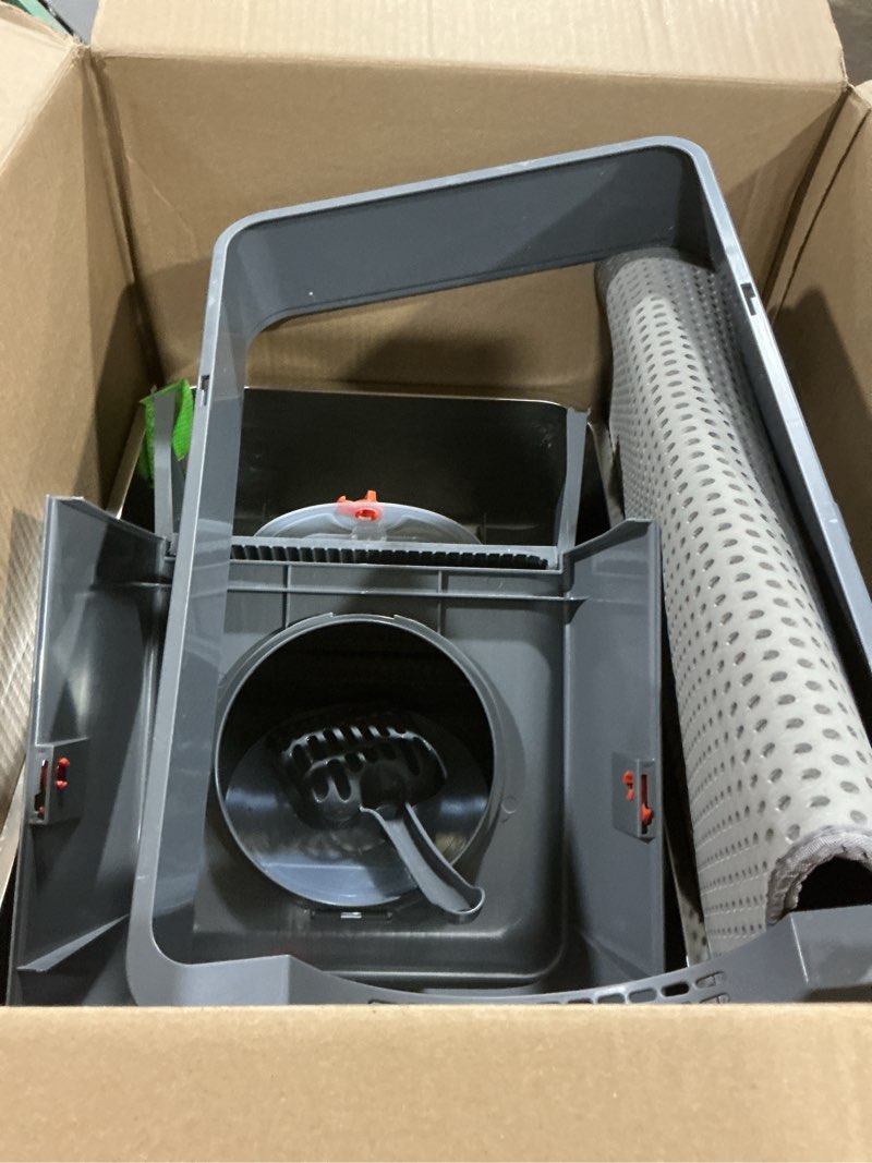 Condition photo showing As Is for stainless steel litter box with lid xl extra large litter box enclosed top entry metal litterbox for big cats easy cleaning anti-leakage & high sided with mat aisle & scoop, dark grey