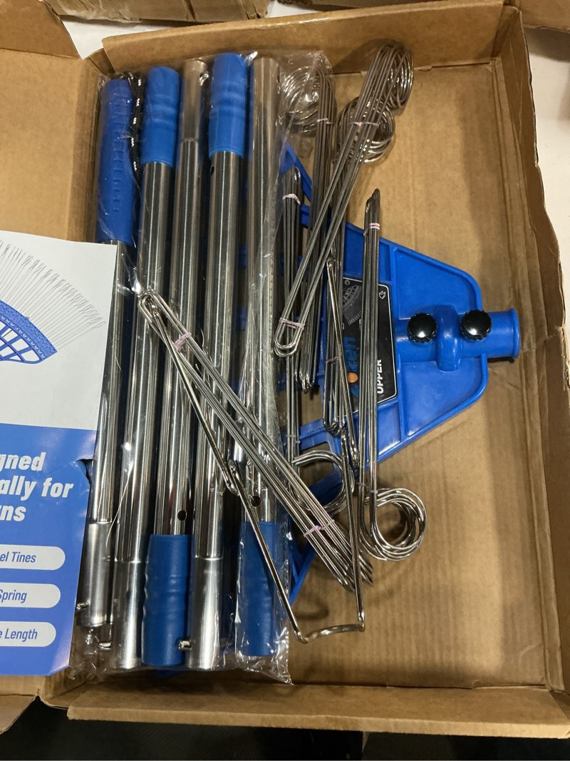 Condition photo showing Good Condition for zozen acorn picker upper, designed for lawn acorn cleaning, 21-loop steel tines, fast collector tool with flexible spring head & adjustable long handle for yard & garden