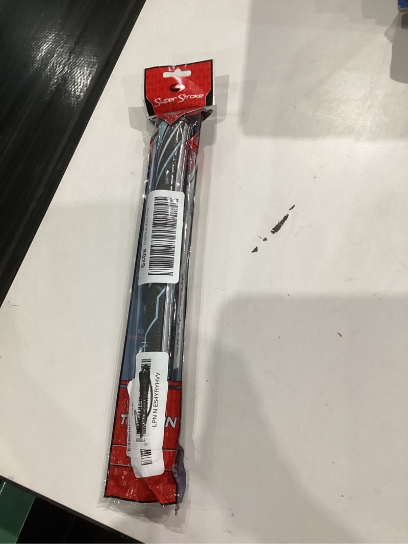 Condition photo showing New/Like New for SuperStroke Traxion Tour Golf Club Grip, Midsize, Advanced Surface Texture Improves Feedback and Tackiness and Even Hand Pressure, Black/Gray Standard Tiff/White/Gray