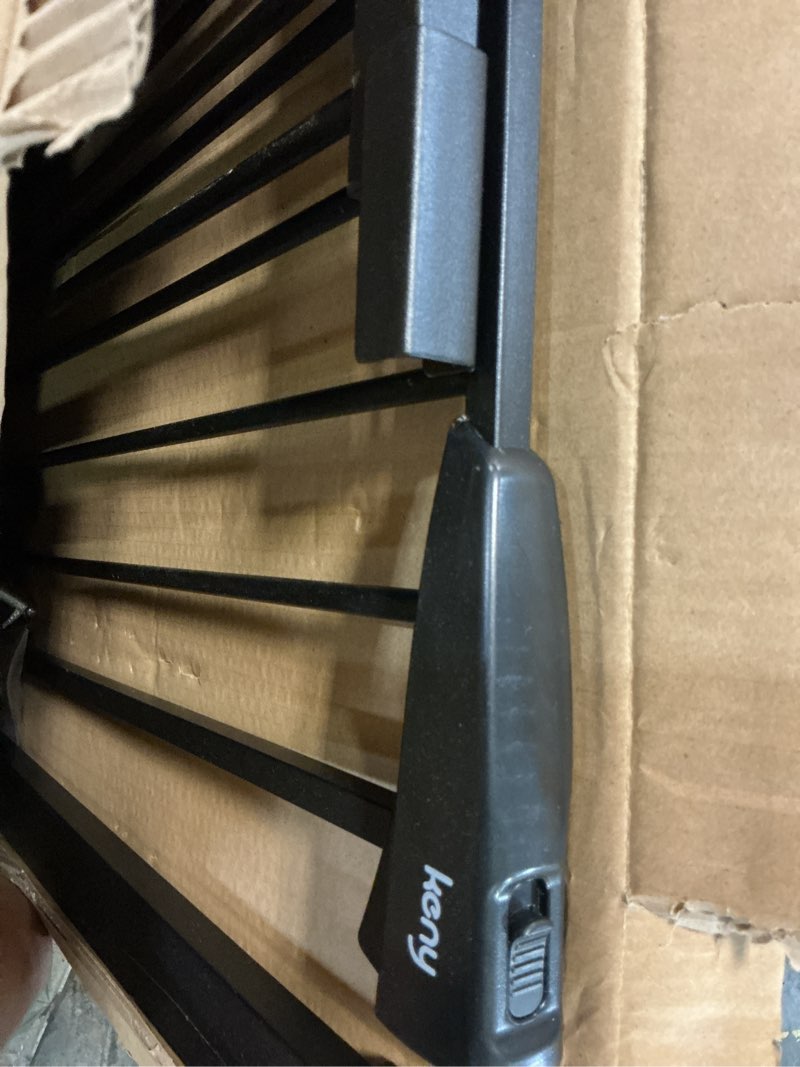 Condition photo showing Good Condition for keny 29.7"-46" baby gate for stairs, auto close dog gates for doorways, pressured mounted no drilling pet gate extra wide, one-hand opening dual lock stair gate, indoor kids necessities, black black 29.7-46"wide,30"tall