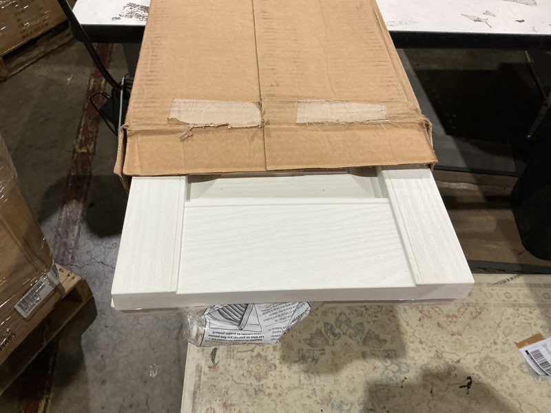 Condition photo showing Good Condition for ekena millwork lifetime vinyl lp2s12x05900wh standard two equal panel vinyls, raised panel vinyl shutters, w/installation shutter-lok's & matching screws (per pair), 12"w x 59"h, white 12-in. w x 59-in. h 001 - white