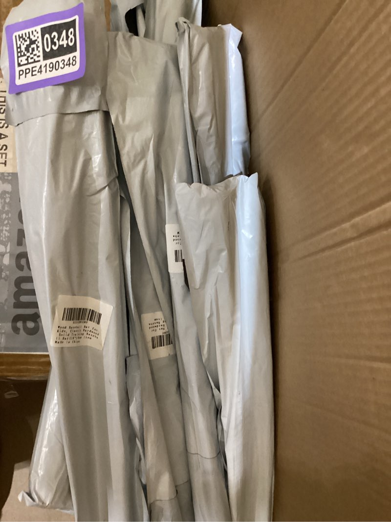 Condition photo showing As Is for little wood baseball bat, classic hardwood solid training baseball bat for practice (18")