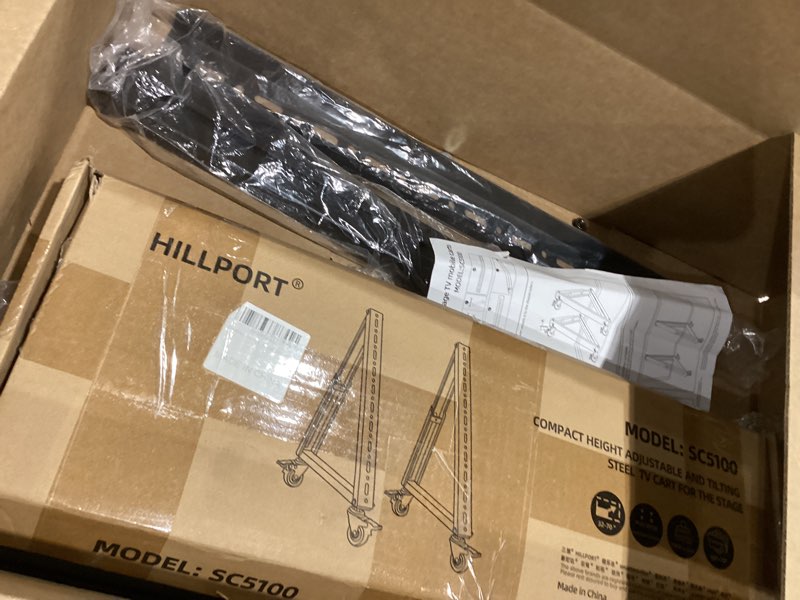 Condition photo showing Good Condition for low height mobile tv stand, monitor floor stand cart, rolling tv mount with wheel for 32-65 inch flat curved screen tv, led lcd, 30° adjustable viewing angle (new version)