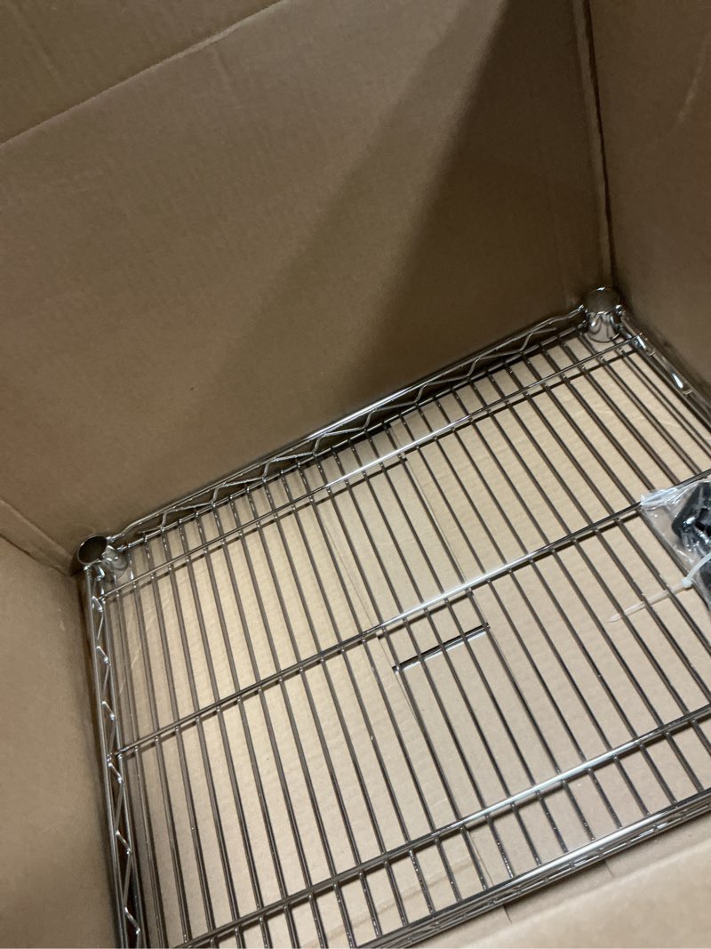 Condition photo showing Good Condition for Nexel Additional Wire Shelf for Wire Shelving Units, 600-800 lb Capacity, 18"W x 24"L, Chrome Finish 18"W x 24"L Chrome