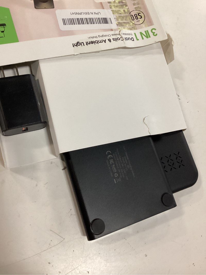 Condition photo showing New/Like New for wireless charger for samsung charging station, foldable & nightlight | 3 in 1 charging station for samsung s26 ultra/s25/s24/s23/note/z fold flip8,travel charger for galaxy watch ultra 2/9/8/buds4 black