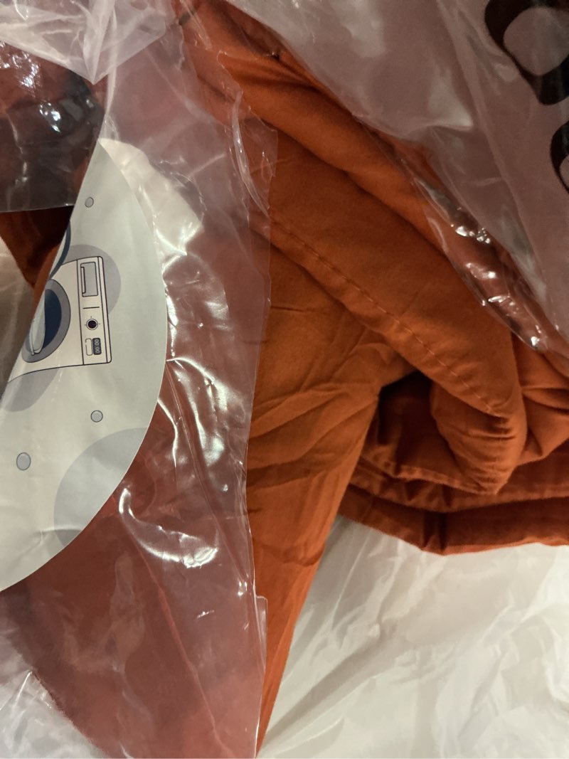 Condition photo showing Good Condition for Monbix Oversized Queen Comforter Set - 7 Pieces Burnt Orange Bed in a Bag Oversized Queen Bedding Sets with Comforters, All Seasons Comforter Bed Set with Sheets, Pillowcases & Shams Burnt Orange Oversized Queen(98"X98")