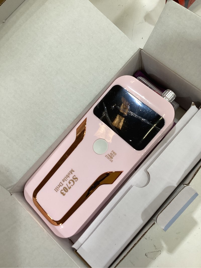 Condition photo showing Good Condition for mocowind portable nail drill professional 35000 rpm, rechargeable electric nail file machine cordless e-file for acrylic gel polishing removing with bits kit for manicure salon home, pink