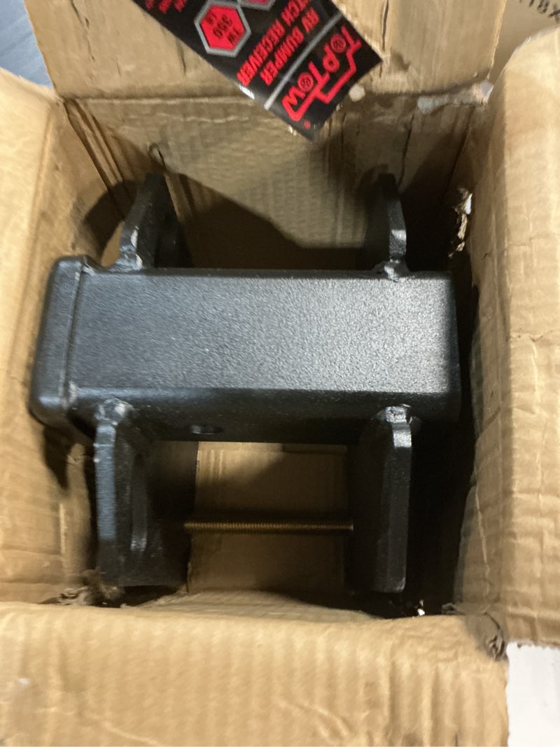Condition photo showing Good Condition for toptow 63803 rv bumper hitch receiver 2 inch adapter openning 3500 lbs capacity fits for 4 inch x 4 inch square rv rear bumpers 2" bumper receiver fit 4" bumper beam