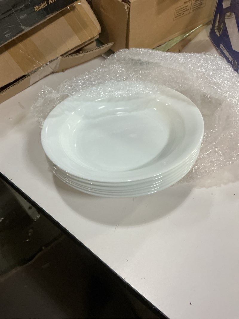 corelle winter frost white 15oz rimmed glass soup bowl, pack of 6 pack of 6 rimmed soup bowls