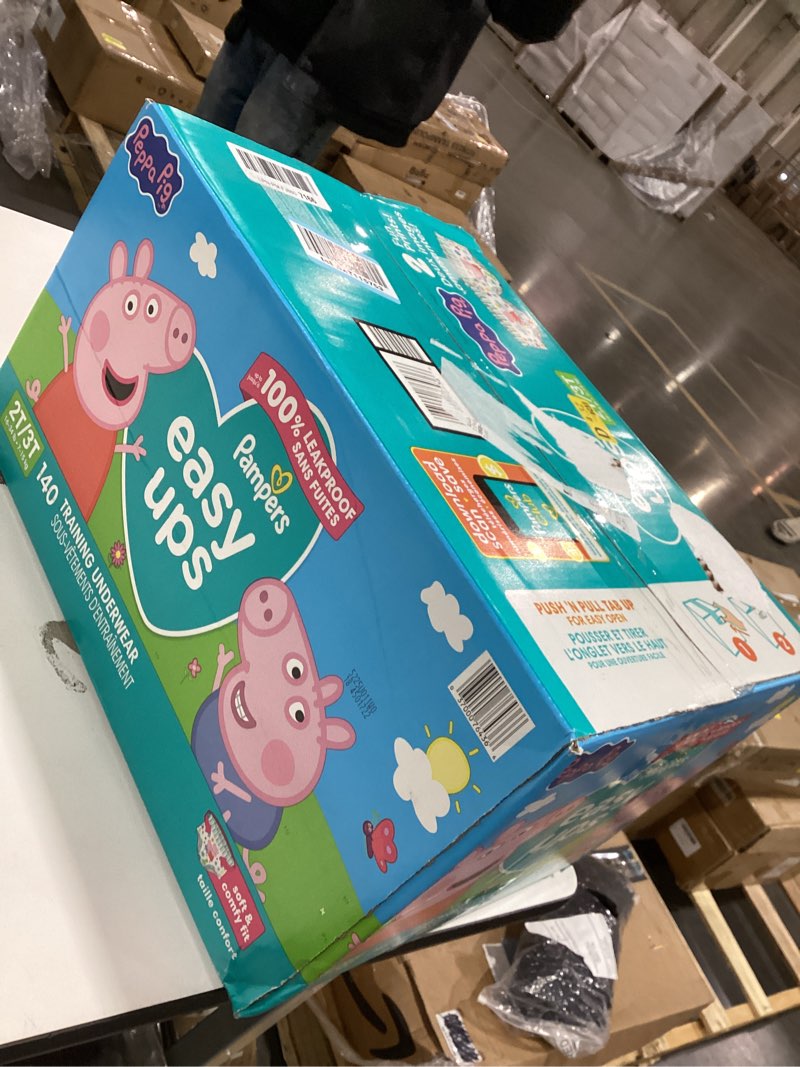 Condition photo showing New/Like New for Pampers Training Pants - Easy Ups Girls & Boys - Size 2T-3T, 140 Count, Peppa Pig Potty Underwear (Packaging May Vary) 2T-3T 140