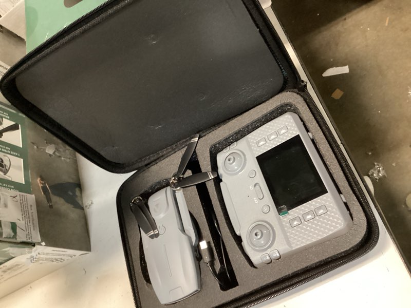 Condition photo showing As Is for vivitar skytrek gps foldable video drone with 1080p hd camera, 2.8” live video controller, brushless motors, auto return, and travel carry case, drone for beginners, aerial photography, and outdoor