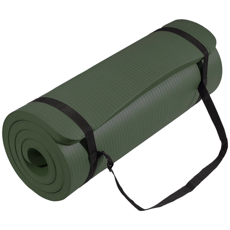 extra thick 1" yoga mat - 71"x24" non-slip exercise mat with carrying strap, high density foam for spine & joint support, easy clean & portable for hom?travel?gym