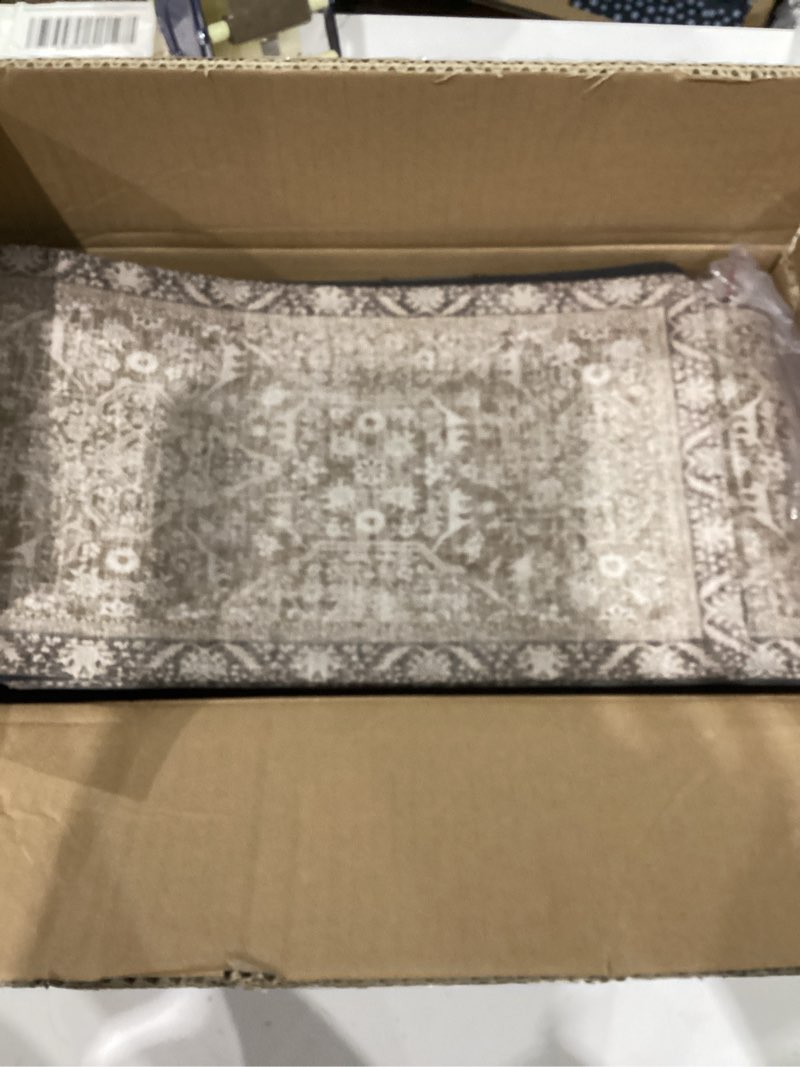 Condition photo showing As Is for Tiveney 15PCS 8"x30" Non-Slip Stair Treads, Polyester (PET) Carpet with Rubber Backing, Tan, Rectangular, Residential Grade, Staircase Step Treads 8" x 30" Tan 15