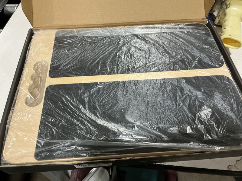 Condition photo showing New/Like New for slant board for adults with adjustable angle – balance boards for adults for stretching, squats & rehab – slantboard for calf, ankle - portable velour board for squats, & lower body training
