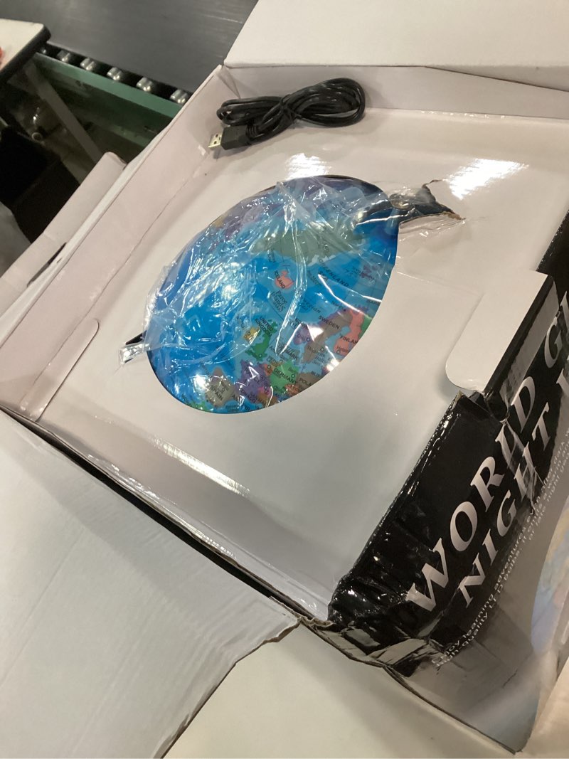 Condition photo showing Good Condition for 12" Illuminated World Globe for Children & Adults, Globe Lamp with World Map for Kids, Stable Heavy Metal Base, Interactive STEM Learning Gift & Night Light Blue 12 inch