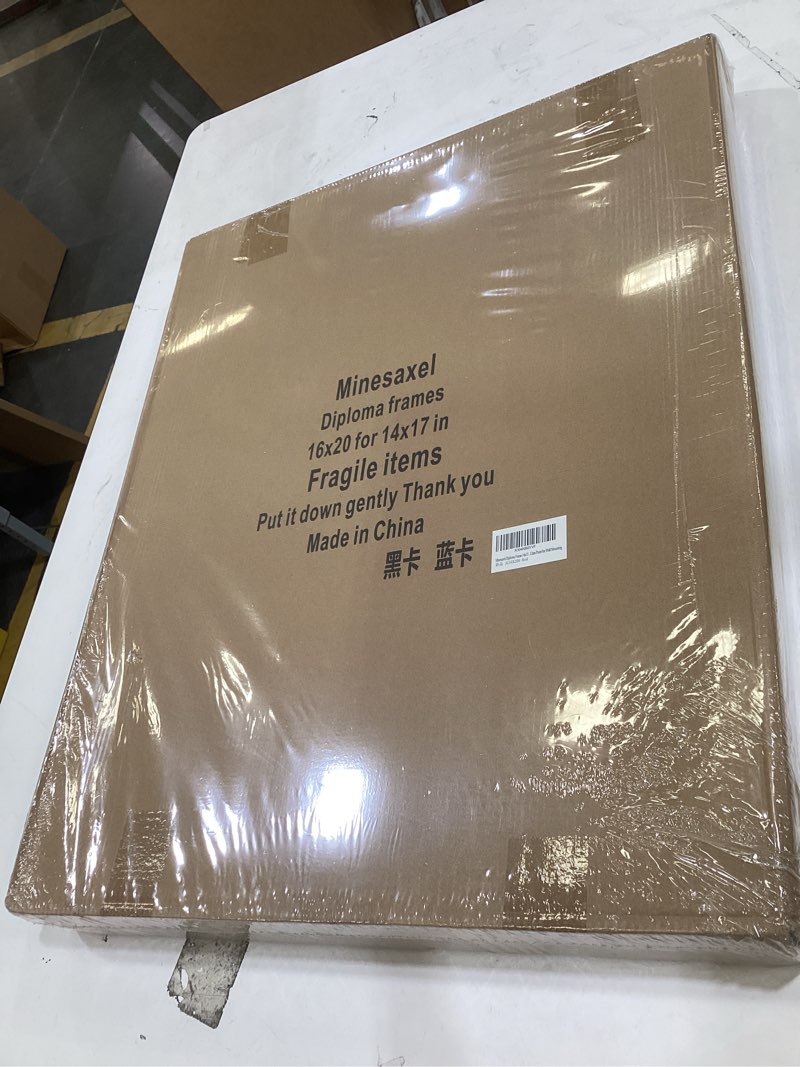 Condition photo showing New/Like New for 16x20 diploma frames 14x17 with black mat, fits degree certificate document, 20 x 16 cherry red frame with tempered glass panel for wall mounting black mat-1 16x20 or 14x17 with mat