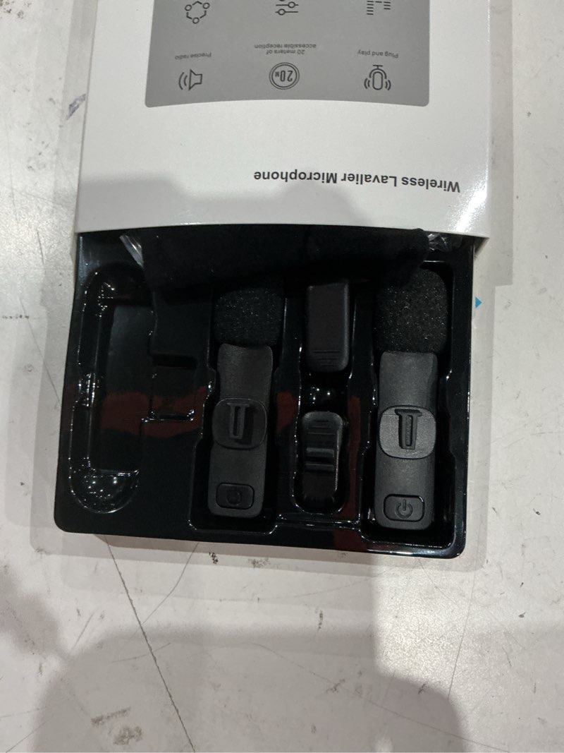 Condition photo showing As Is for (missing pieces)labstandard professional wireless lavalier lapel microphone for iphone, ipad, mini video recording mic forinterview video podcast vlog youtube&livestream, noise reduction, plug &play type c & lightning port