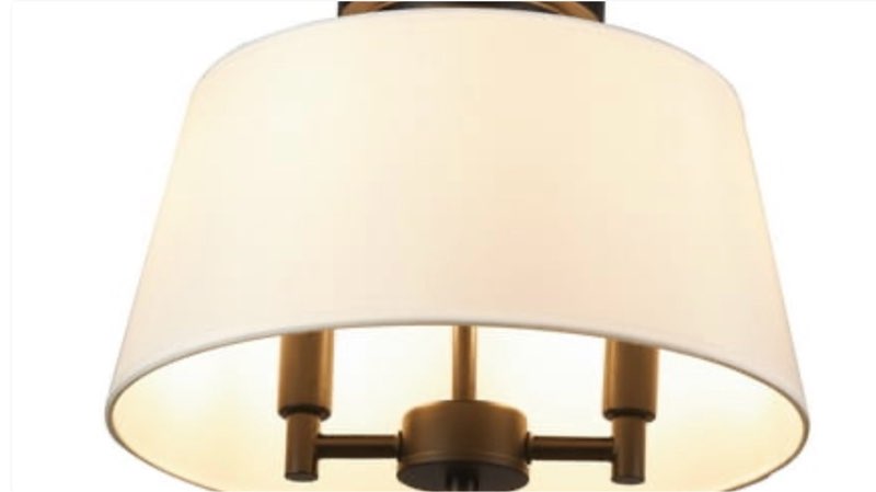 Better Homes & Gardens 2-Light Matte Black Indoor Flush Mount Light  Fabric Shade  Bulbs 