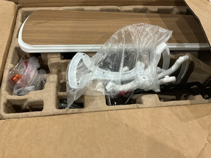 Condition photo showing As Is for harbor breeze armitage 42-in white with white/blonde blades led indoor flush mount ceiling fan with light (4-blade)