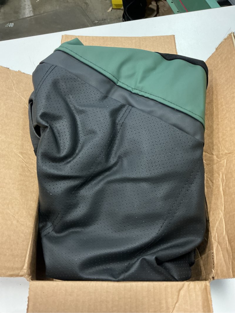 Condition photo showing As Is for Road Comforts Leather Seat Covers, Breathable Car Seat Covers Front Seat for Men,Airbag Compatible, Automotive Seat Covers Set Universal Fit Most Cars,Vans,Truck,SUV green Front