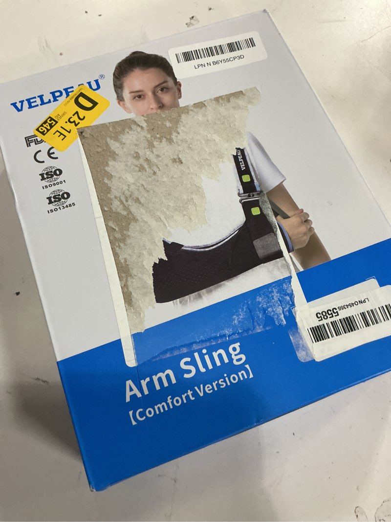 Condition photo showing Good Condition for velpeau arm sling shoulder immobilizer for women and men, fit left or right arm - rotator cuff support brace - medical sling for shoulder, clavicle, elbow injury (comfort type, large: bust 33.5?-41?) large (pack of 1) comfort version