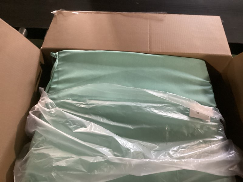Condition photo showing New/Like New for arden outdoor foam deep seat cushion set, 22 in x 24 in, weather-proof, rain-proof, fade resistant patio cushion, bottom and back cushion for chair, sofa, and couch aqua leala certi-pur foam aqua leala 1 pack