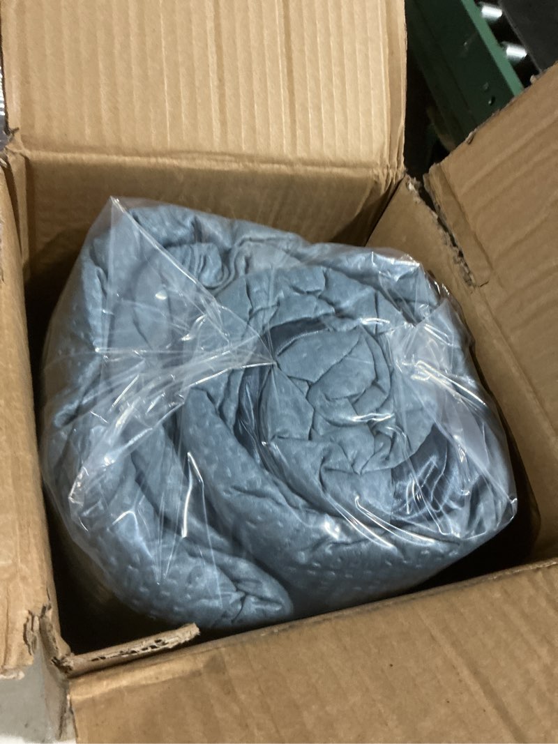 Condition photo showing Good Condition for Madison Park Cambria Down Alternative Blanket, Premium 3M Scotchgard Moisture Wicking Treatment, Lightweight and Soft Bed Cover For Summer with Satin Trim, Oversized King Slate Blue