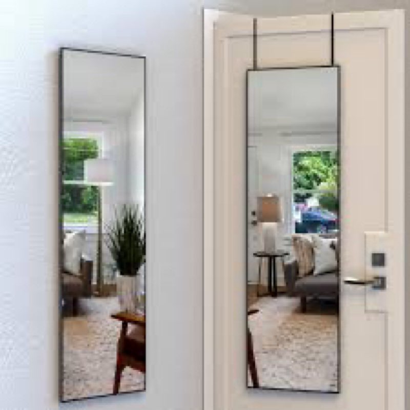 ANYHI Large Full Length Mirror, 60" x 18" Door Mirror Full Length, 2 Hooks, Over The Door or Wall Mo