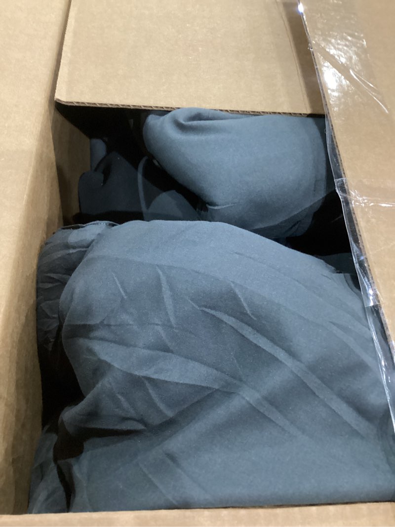 Condition photo showing As Is for hyleory queen comforter, all season down alternative duvet insert, winter warm quilted bed comforter with corner tabs,machine washable, dark grey, 88x88 inch queen?88*88? dark grey