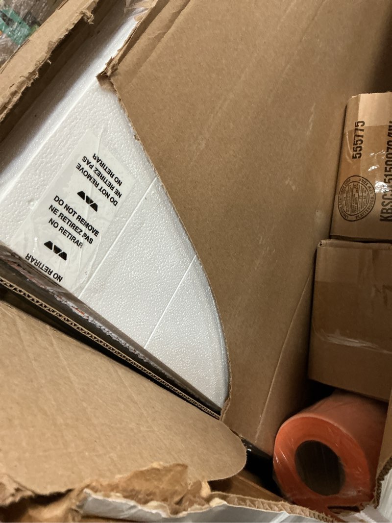 Condition photo showing Good Condition for schluter kerdi shower kit with shower tray, curb, waterproofing membrane, strips & seals - pvc plastic, 48\" x 72\" tray size, center outlet position - ksk12201830pvc