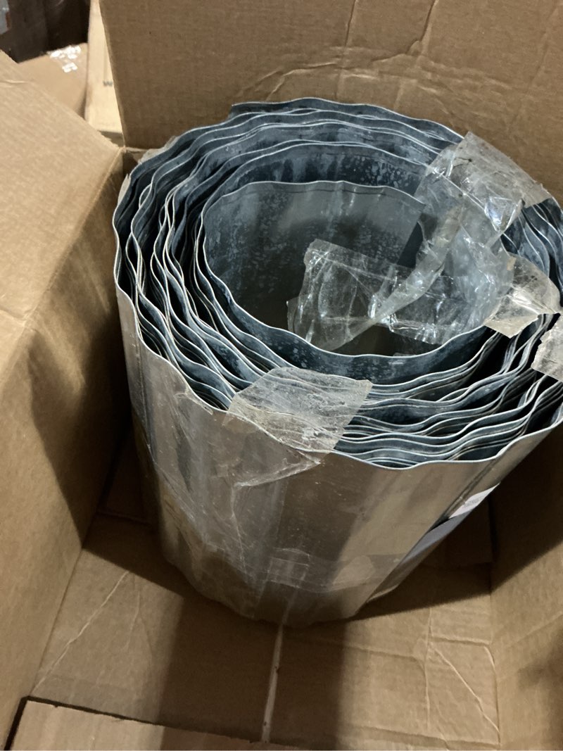 Condition photo showing Good Condition for land guard corrugated garden edging border,12" x 50' landscape paver edging, tall landscape edging, fence for garden, flower bed, lawn and landscape edging (silver) silver 12 inch×50 ft