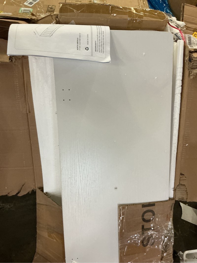 Condition photo showing New/Like New for HYZ Storage Chest, 39.4'' Wooden Storage Bench with 4 Wheels & 2 Safety Hinges, Retro Toy Box Support 300 lbs for Bedroom, Living Room, Easy Assembly, White White 39.4''W x 15.7''D x 18.1''H