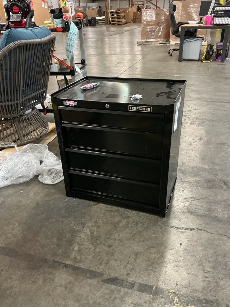 Condition photo showing Good Condition for craftsman 1000 series 26.89-in w x 31.98-in h 4 -drawer steel rolling tool cabinet ( black )
