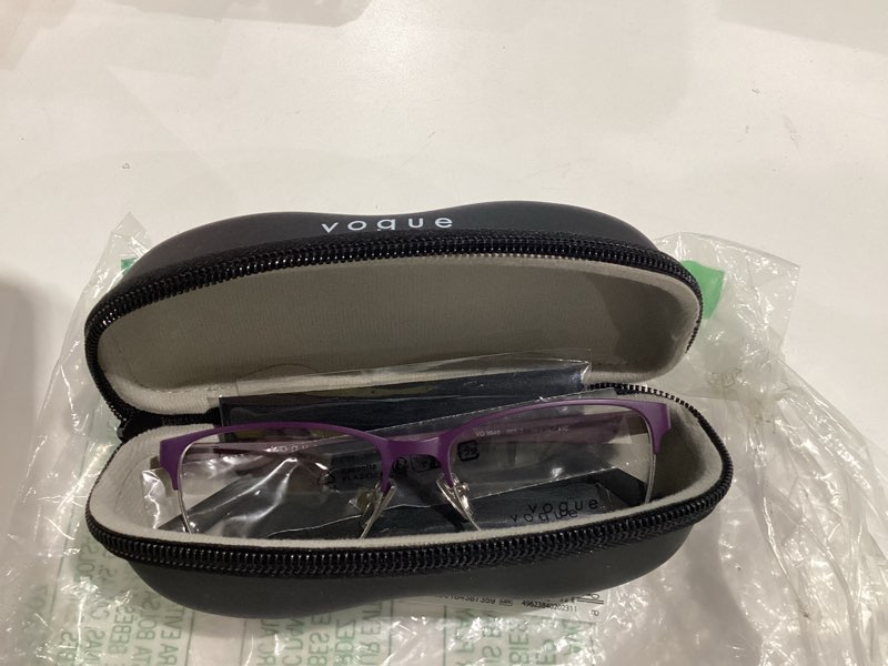 Condition photo showing New/Like New for Vogue Eyewear womens Vo3940 Square Prescription Eyewear Frames Top Brushed Plum/Silver/Demo Lens 54 Millimeters