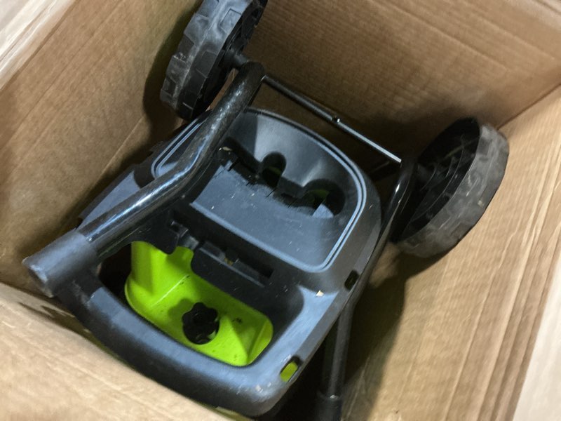 Condition photo showing As Is for wood chipper, 15-amp 1.8" cutting diameter electric wood chipper & shredder with 50l collection bag, efficient mulcher for easy clean up ideal for yard waste and branches