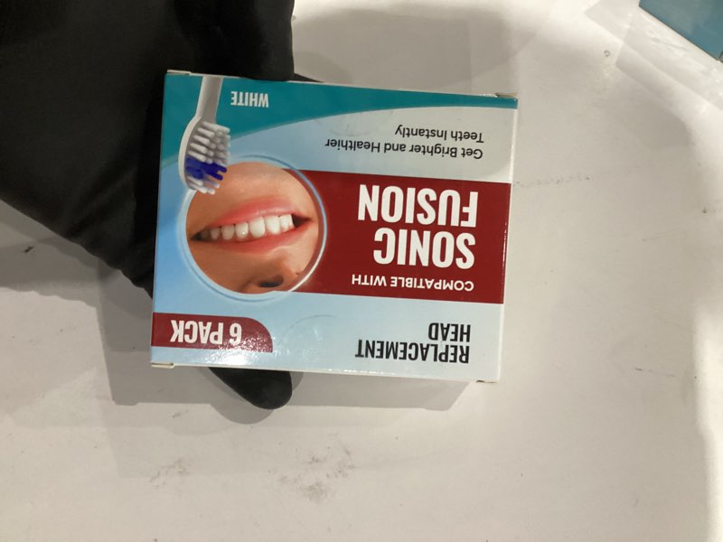 Condition photo showing New/Like New for Toothbrush Replacement Heads Compatible with Waterpik Sonic Fusion 2.0 & Flossing Toothbrush SF01/SF02/SF03/SF04, Replacement Heads with Dupont Nylon & Color Fade Bristles - 6 Pack White 6 Count (Pack of 1)