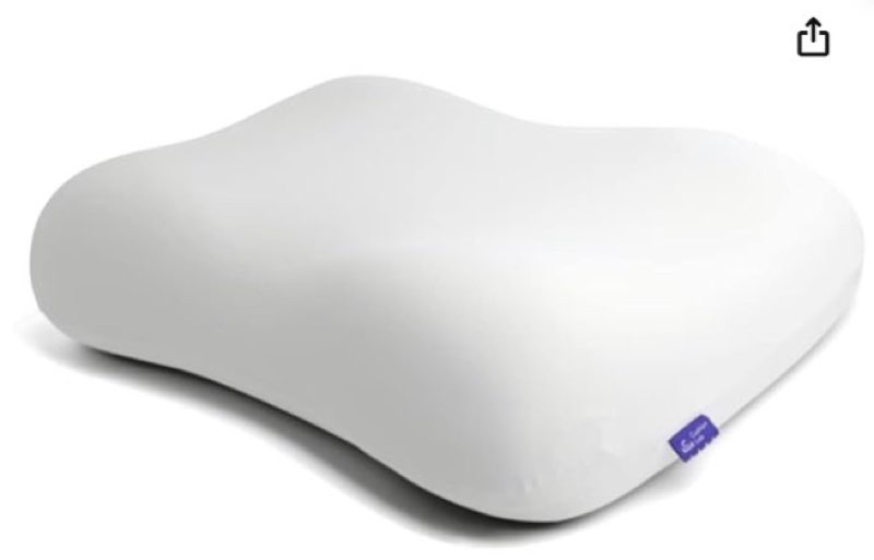 C CUSHION LAB Deep Sleep Pillow, Patented Ergonomic Contour Design for Side & Back Sleepers, Orthopedic Cervical Shape Gently Cradles Head & Provides Neck Support & Shoulder Pain Relief - Calm Grey