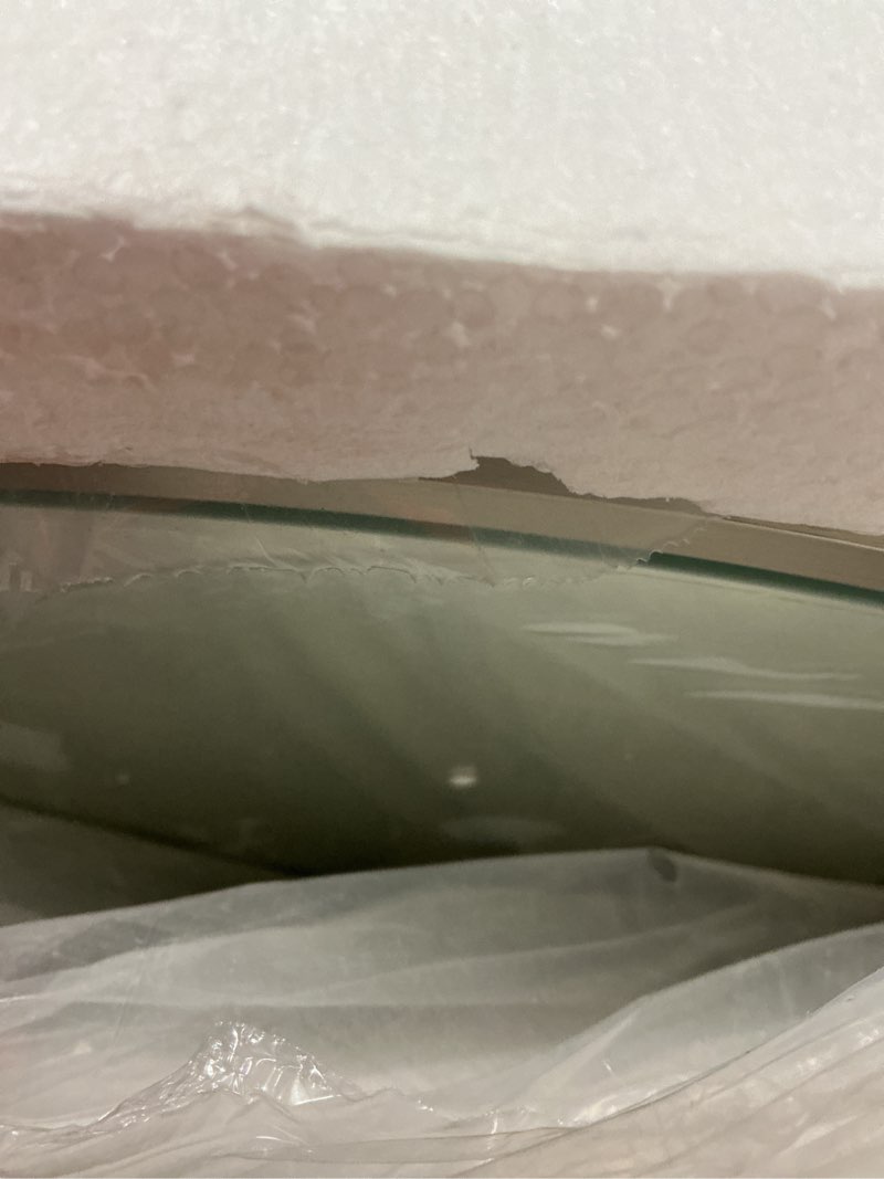 Condition photo showing Good Condition for Keonjinn 24 Inch LED Round Bathroom Mirror with Lights, 3 Color Temperature Black Framed LED Vanity Mirror Frontlit Wall Mount Dimmable, Circle Lighted Makeup Mirror for Wall Anti Fog UL Listed CRI?90 Black-3 Color Lights 24"L x 24"W