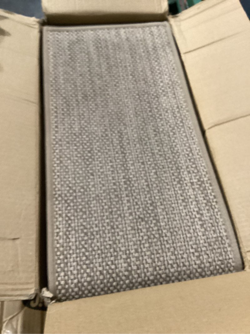 Condition photo showing New/Like New for seloom 9" x36" stair treads non slip carpet for wooden steps indoor, peel and stick extra wide stair tread step pads with reusable adhesive for dogs kids elders, machine washable, 15 pack, beige 9" x36" beige 15